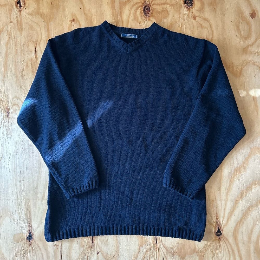 Woody's Retro Lounge Textured V-Neck Sweater XL